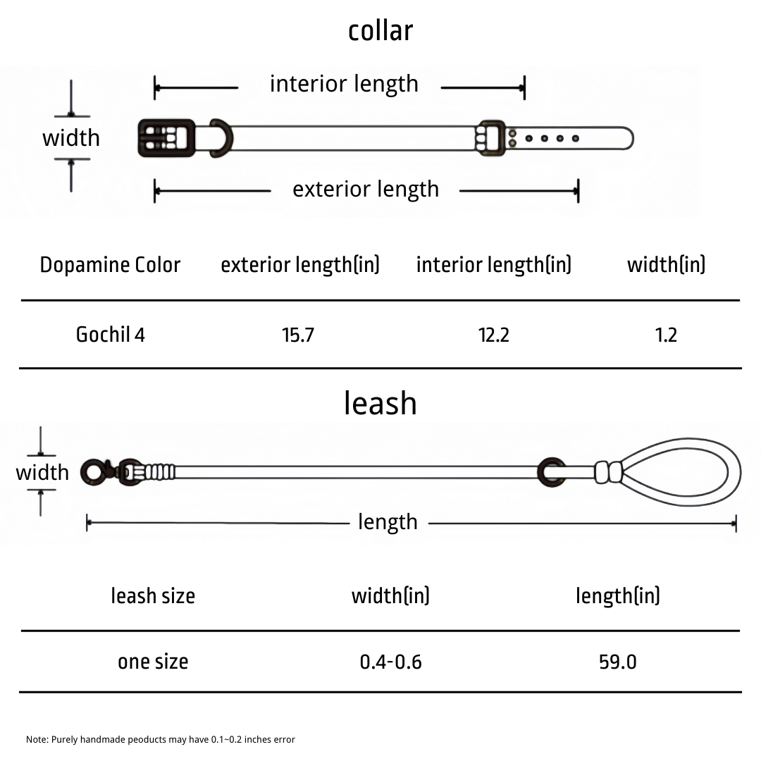 Gochill 4 | Dog Collar and Leash | 12.2-15.7“ | Dopamine Color